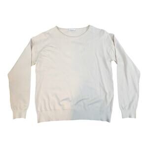 Staccato womens sz Large petite tan long sleeve soft cozy shirt